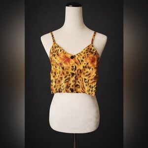 Leopard Print Yellow Camisole Top